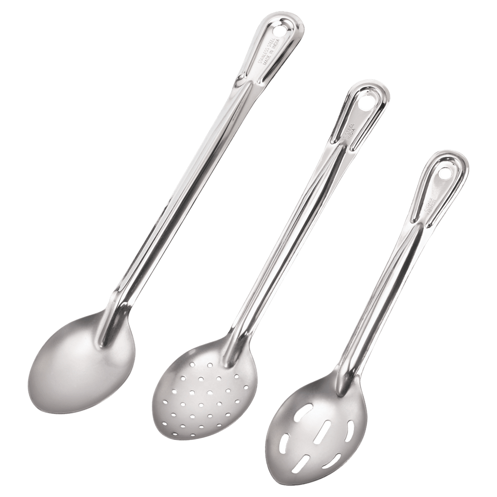 Browne Canada Foodservice Smallwares Each Browne 572111 Eleven Inch Stainless Steel Solid Spoon Medium Gauge | Denson CFE