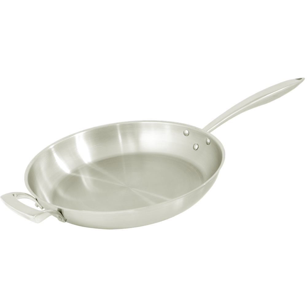 Browne Canada Foodservice Smallwares Each Browne 5724054 THERMALLOY 14" Stainless Steel Fry Pan with Helper Handle | Denson CFE