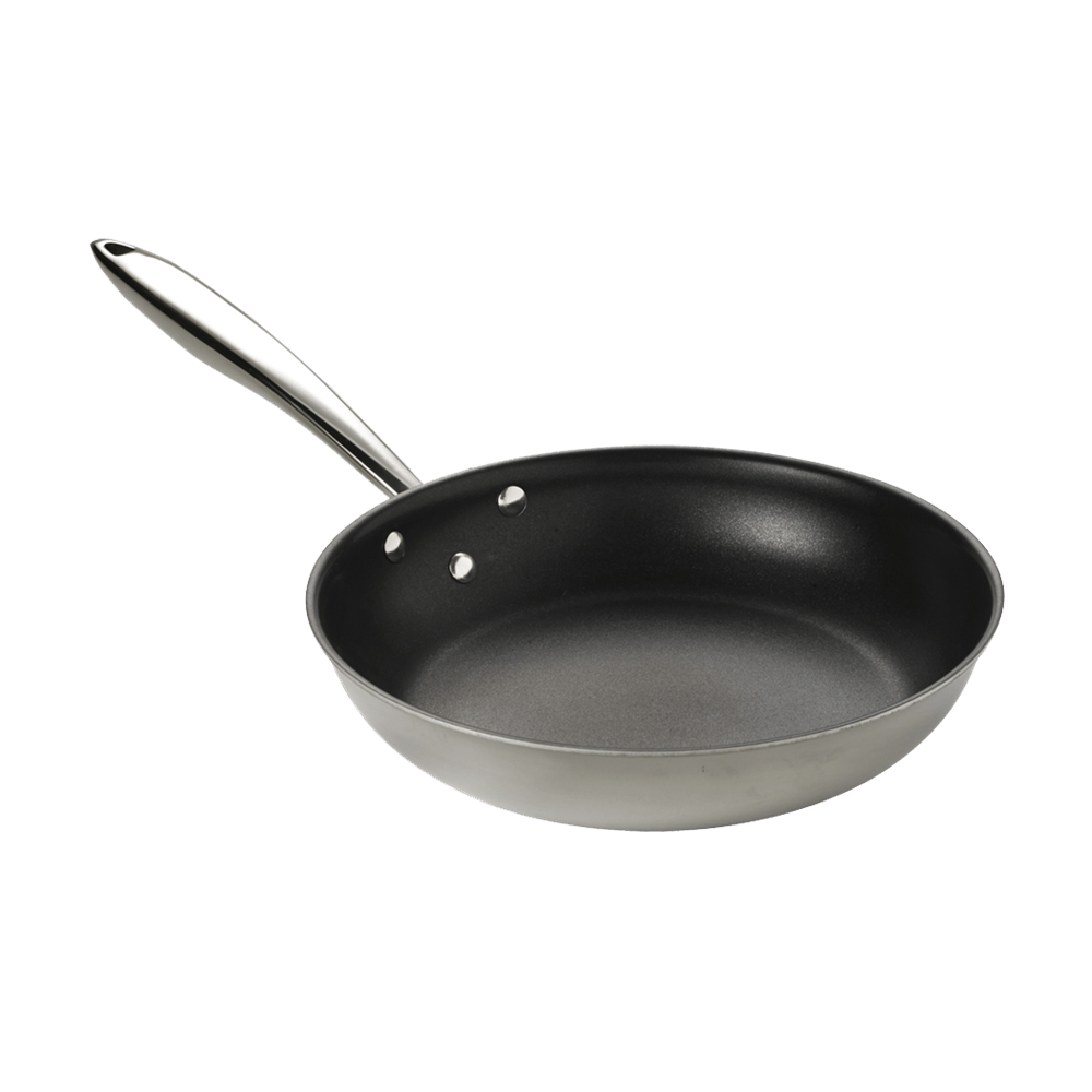 Browne Canada Foodservice Smallwares Each Browne 5724097 THERMALLOY Stainless Steel Tri-ply Fry Pan 9-1/2" x 2" / 24 x 5cm with Excalibur | Denson CFE