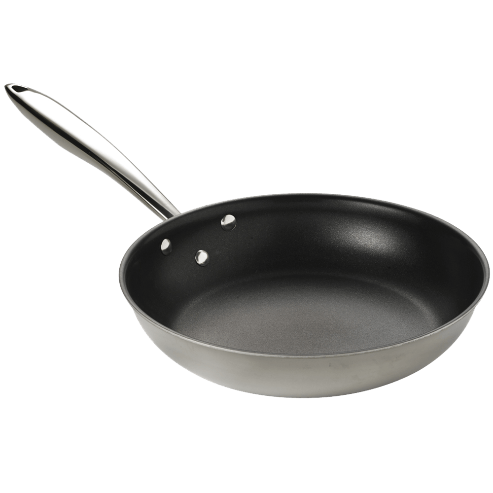 Browne Canada Foodservice Smallwares Each Browne 5724098 THERMALLOY Stainless Steel Tri-ply Fry Pan 11" x 2" / 28 x 5cm with Excalibur | Denson CFE