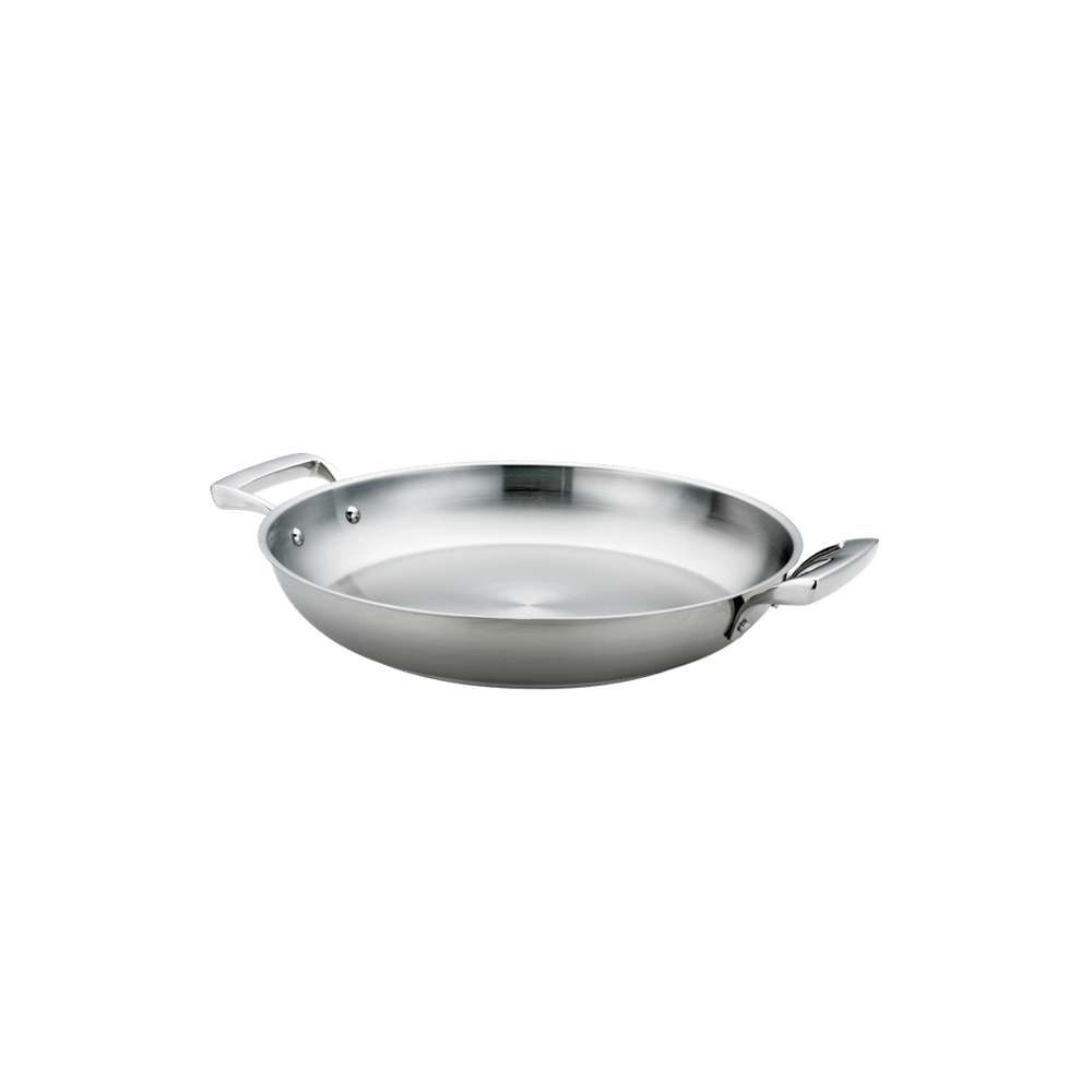 Browne Canada Foodservice Smallwares Each Browne 5724171 THERMALLOY Paella Pan Stainless Steel 9-1/2" x 2" - 24 x 5cm | Denson CFE