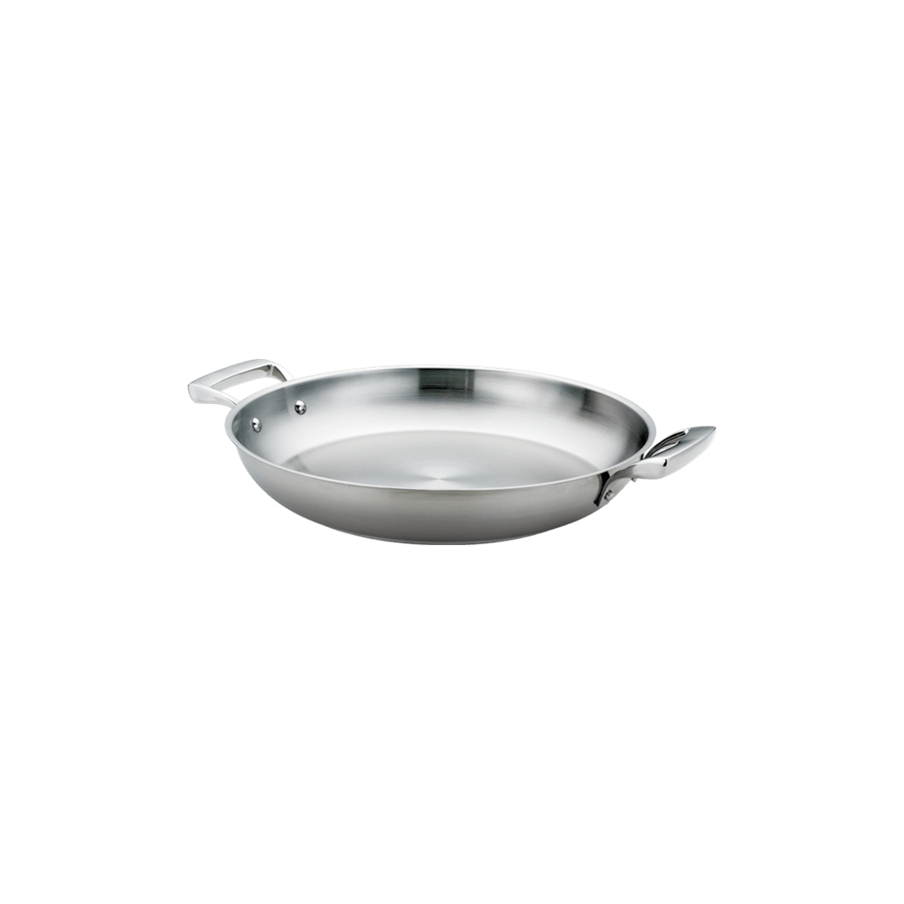 Browne Canada Foodservice Smallwares Each Browne 5724172 THERMALLOY Paella Pan Stainless Steel 11" x 2" - 28 x 5cm | Denson CFE