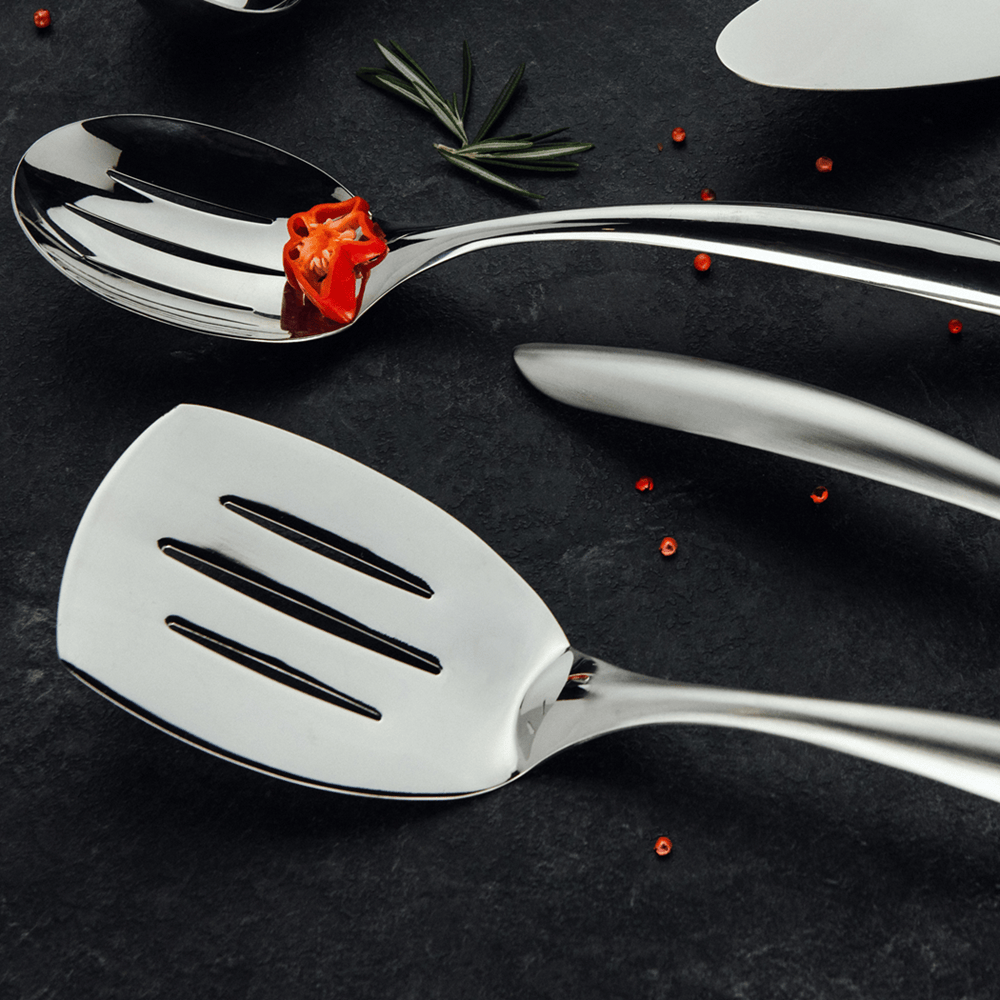 Browne Canada Foodservice Smallwares Each Browne 573271 ECLIPSE Solid Turner 14.75 Inch 37.5 Centimeter Stainless Steel Brushed Handle | Denson CFE