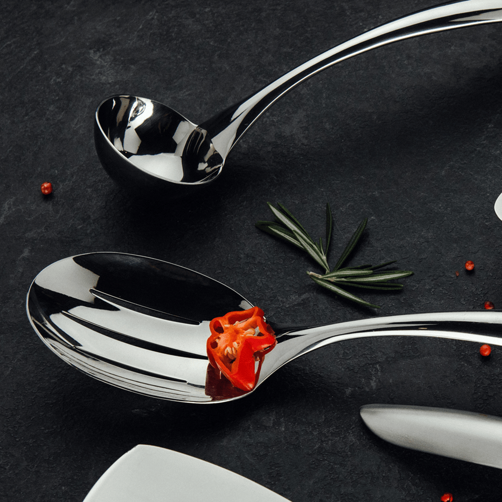 Browne Canada Foodservice Smallwares Each Browne 573274 ECLIPSE Slotted Spoon 13.5 Inch 34 Centimeter 18/8 Stainless Steel Brushed Handle | Denson CFE