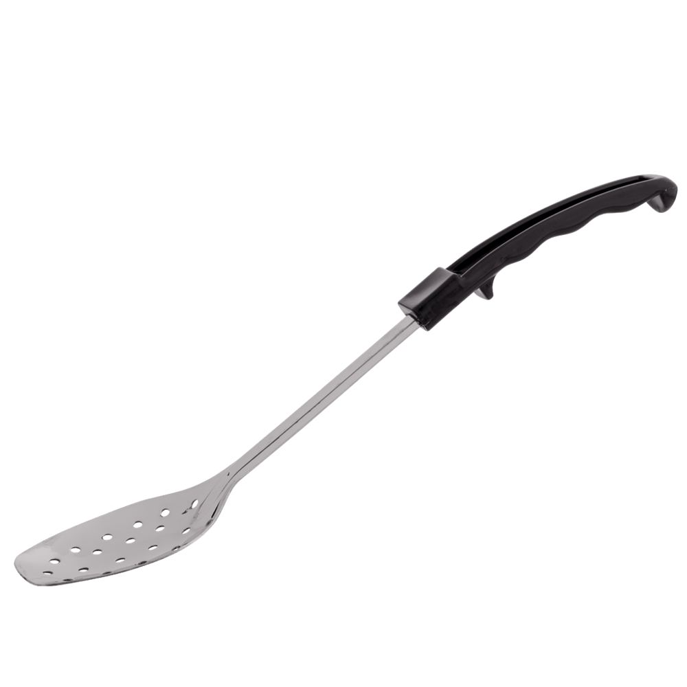 Browne Canada Foodservice Smallwares Each Browne 5763 Thirteen Inch Perforated Three Sided Spoon with Bakelite Handle | Denson CFE