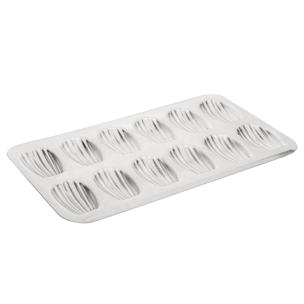 Browne Canada Foodservice Smallwares Each Browne 80164710 GOBEL Madeleine Sheet Stamped 12 pieces 15.5x8.6 Inch Tin | Denson CFE
