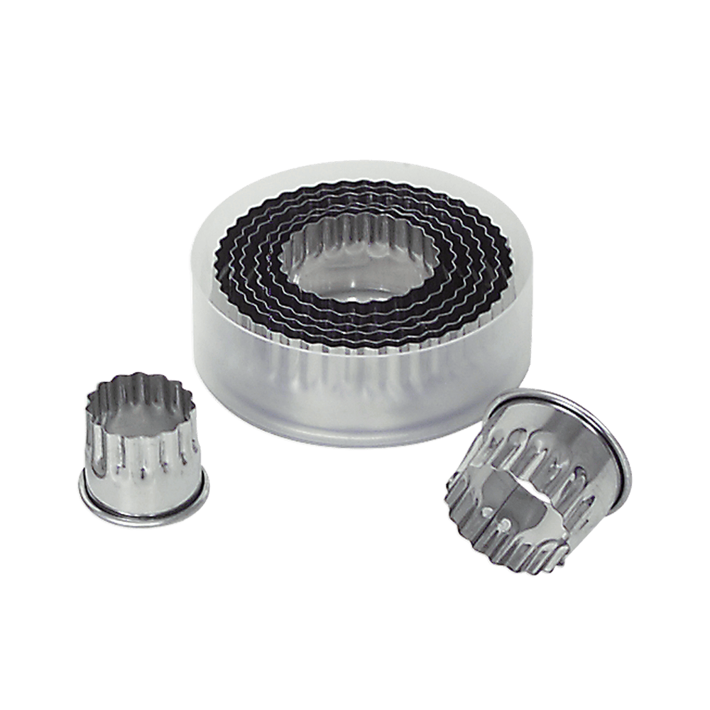 Browne Canada Foodservice Smallwares Each Browne 80880001 GOBEL Pastry Cutter Set Fluted Round Eight Piece Set 1-4x1.6 Inch Stainless Steel | Denson CFE