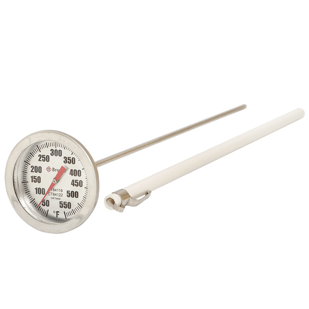 Browne Canada Foodservice Smallwares Each Browne CT84122 12 Inch Candy Deep Fry Thermometer 50 Fahrenheit to 550 Fahrenheit | Denson CFE
