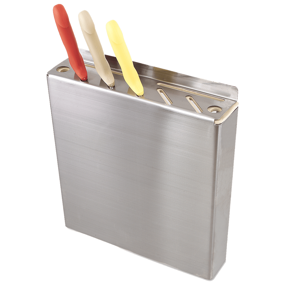 Browne Canada Foodservice Smallwares Each Browne HKP321 Knife Rack with 5 Knife Capacity and Wall Counter Table Mount Stainless Steel | Denson CFE