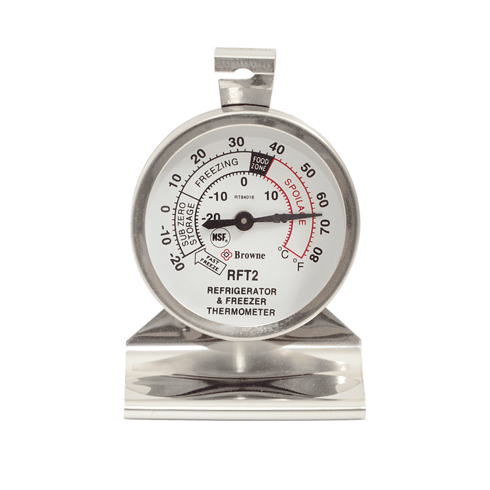 Browne Canada Foodservice Smallwares Each Browne RT84016 Refrigerator Freezer Thermometer Negative 20 Fahrenheit to 80 Fahrenheit or Negative 30 Celsius to 30 Celsius | Denson CFE