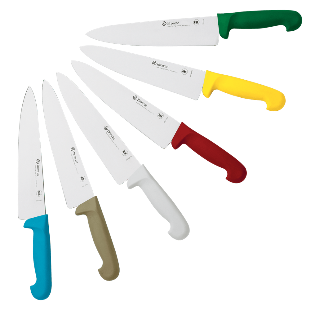 Browne Canada Foodservice Smallwares Each / Green Browne PC12910GR Browne 10 Inch Cooks Knife with Green Handle | Denson CFE