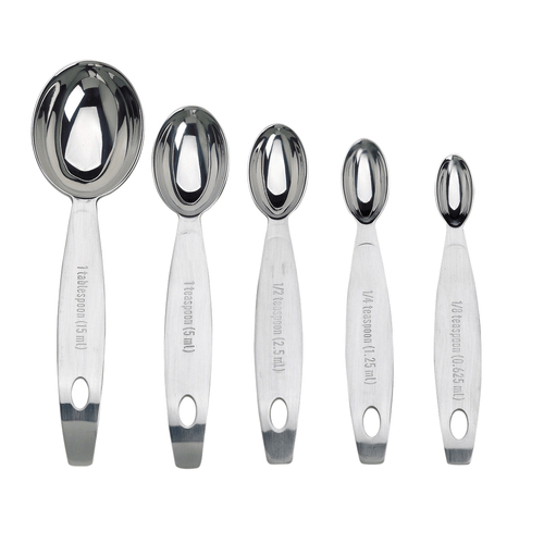 Browne Canada Foodservice Smallwares Set Browne 747002 CUISIPRO Measuring Spoon 5 Piece Set Stainless Steel | Denson CFE