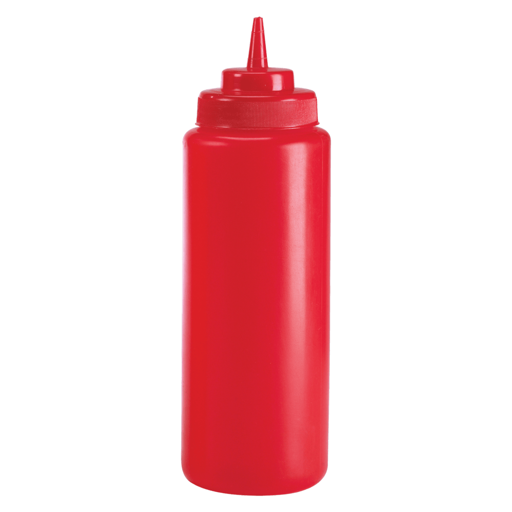 Browne Canada Foodservice Squeeze Bottles Each Browne 57803205 32 Ounce Red Wide Mouth Squeeze Dispenser | Denson CFE