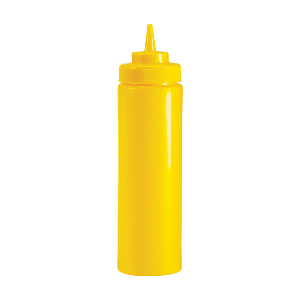 Browne Canada Foodservice Squeeze Bottles Each / Yellow Browne 57802417 24 Ounce Yellow Wide Mouth Squeeze Dispenser | Denson CFE