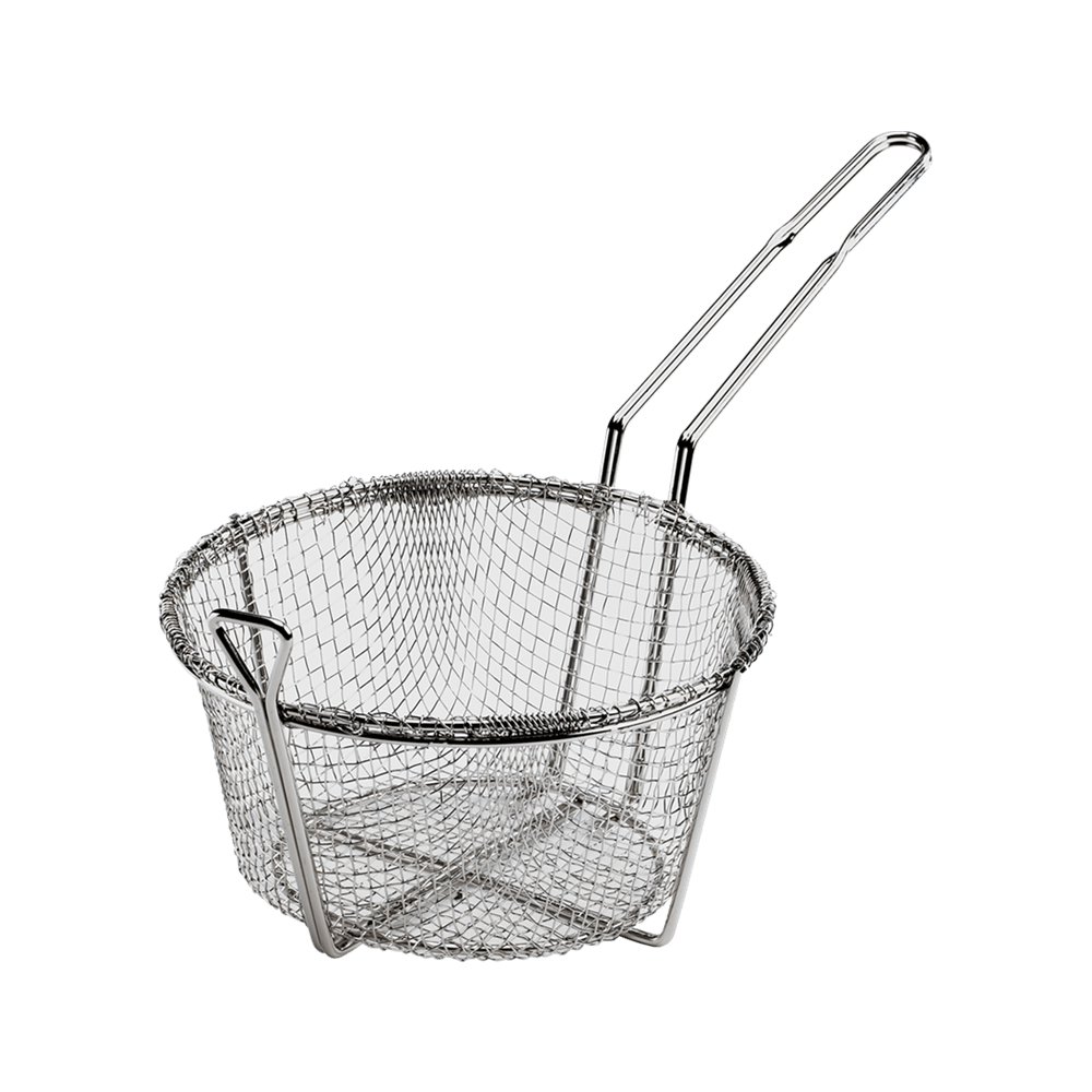 Browne Canada Foodservice Tabletop Each Browne 79100 9.5 Inch Nickel Plated Fry Basket Round | Denson CFE