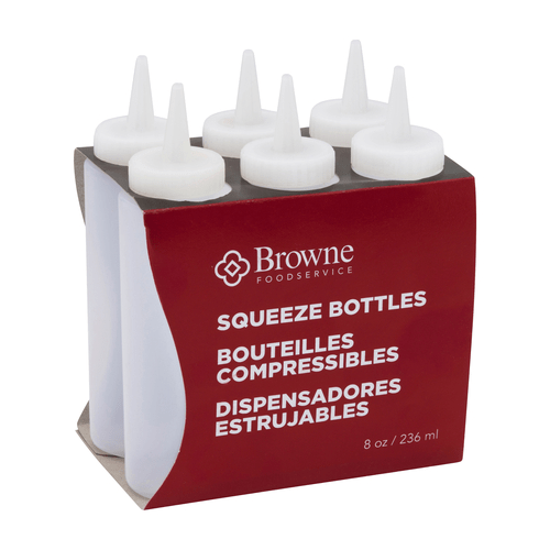 Browne Canada Foodservice Tabletop & Serving Set Browne  57800800 Squeeze Bottle 8oz/237ml Clear Set of 6