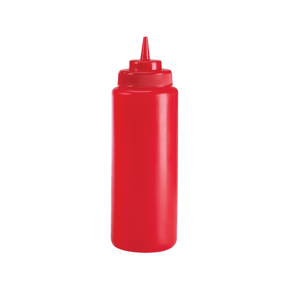 Browne Canada Foodservice Tabletop & Serving Set Browne 57802505 Wide Mouth Squeeze Bottle 24 Ounce 710 Milliliters Red Set of 6 | Denson CFE