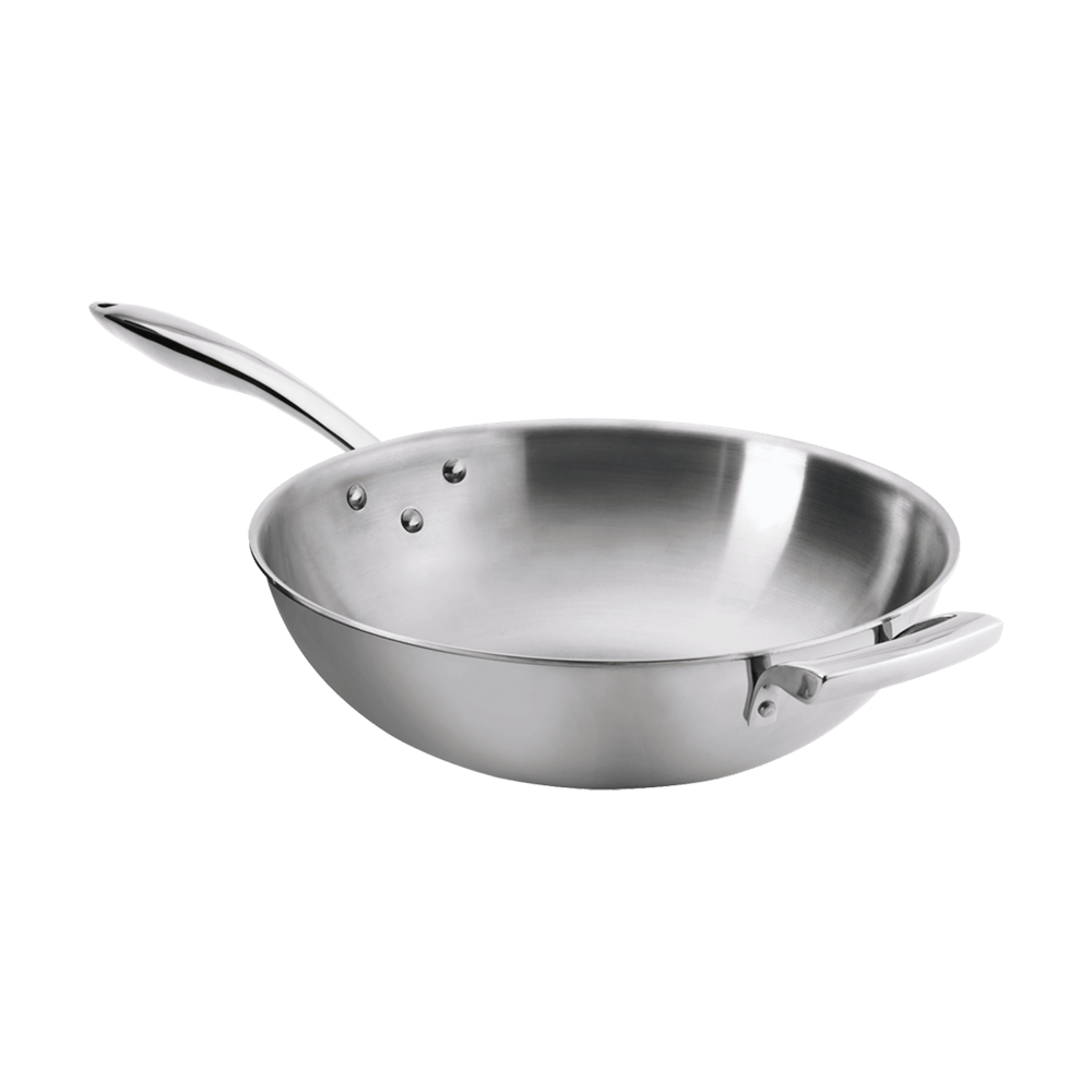 Browne Canada Foodservice Unclassified Each Browne 5724095 THERMALLOY Stainless Steel Tri-ply Wok 12" x 3-5/8" / 30.5 x 9.2cm | Denson CFE