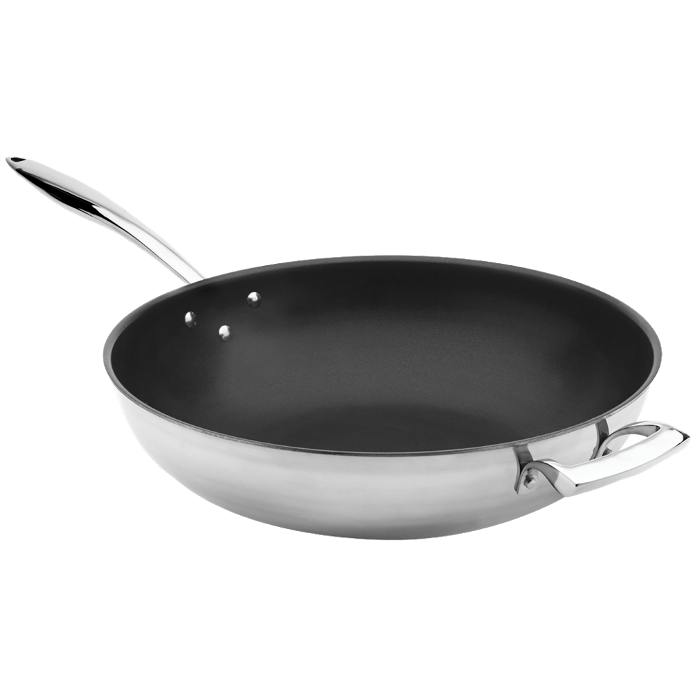 Browne Canada Foodservice Unclassified Each Browne 5724104 THERMALLOY Wok 14" / 36cm 9qt / 9.6L Stainless Steel 3-Ply with Excalibur | Denson CFE