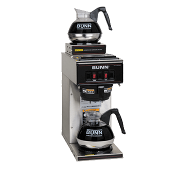 Bunn-O-Matic Food Service Supplies Each Bunn-O-Matic 13300.0002 VP17-2 Coffee Maker, pourover type, brews 3.9 gallons per hour capacity, (1) lower & upper warmer, plastic funnel, stainless