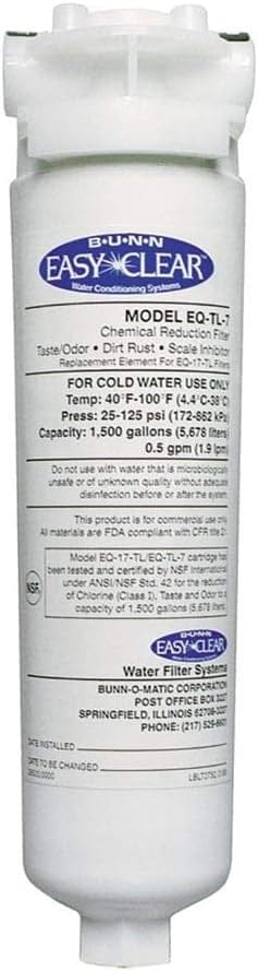 Bunn-O-Matic Unclassified Each BUNN EQ-TL-7 Replacement Water Filter | Denson CFE