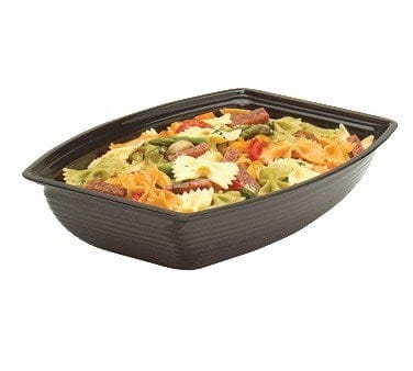 Cambro Dinnerware Each / Polycarbonate / Black Cambro RSB1419CW110 Camwear Bowl Ribbed Rectangular 14-1/4 x 19-3/8 | Denson CFE