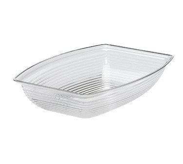 Cambro Dinnerware Each / Polycarbonate / Clear Cambro RSB912CW135 Camwear Bowl Ribbed Rectangular 9 x 12-1/8 2.9 qt cap | Denson CFE