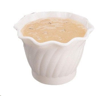 Cambro Dinnerware Each / Polycarbonate / White Cambro SRB5CW135 Clear 5 Ounce Camwear Polycarbonate Swirl Bowl