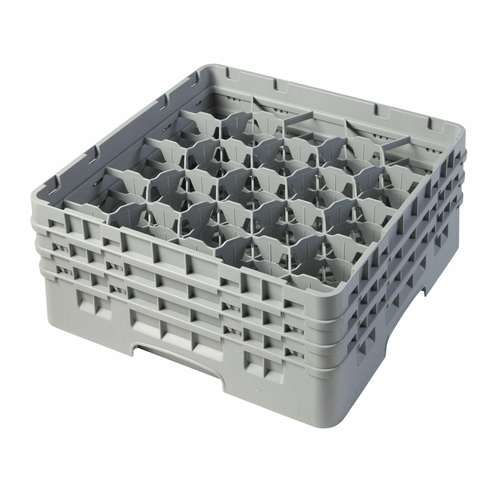 Cambro Dishwasher Rack Each Cambro 20S638151 Camrack Glass Rack w/ (20) Compartments - (3) Gray Extenders, Soft Gray