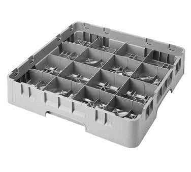 Cambro Dishwasher Rack Each / Soft Gray Cambro 16C258151 Soft Gray 16 Compartment Full Size Camrack Cup Rack - 19-3/4" x 19-3/4" | Denson CFE