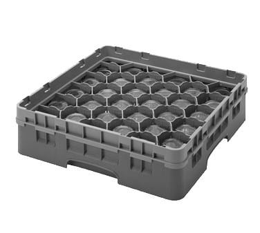 Cambro Dishwasher Rack Each / Soft Gray Cambro 30S318151 Camrack Glass Rack with Extender - Full Size, 30 Compartment, Soft Gray | Denson CFE