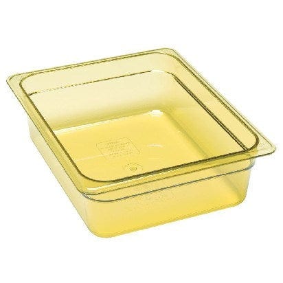 Cambro Food Pans Each / Amber Cambro 22HP150 H-Pan? 1/2 Size High Heat Hot Food Pan, 2-1/2" Deep, Amber - Hi-Temp Plastic, Non-Stick | Denson CFE