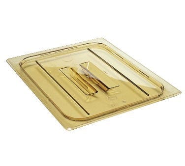 Cambro Food Pans Each / Amber Cambro 30HPCH150 1/3 Size Amber Polyetherimide High Heat H Pan Food Pan Flat lid w/ Handles