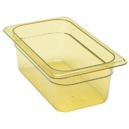 Cambro Food Pans Each / Amber Cambro 32HP150 H-Pan High Heat Hot Food Pan, 1/3 Size, 2.5 Quart, Amber | Denson CFE