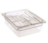 Cambro Food Pans Each Cambro 60CWCHN135 Camwear Food Pan Cover - 1/6 Size, Notched with Handle, Clear