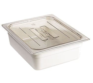 Cambro Food Pans Each / Clear Cambro 20CWCH135 Camwear Food Pan Cover, 1/2 Size, Flat with Handle, Polycarbonate | Denson CFE