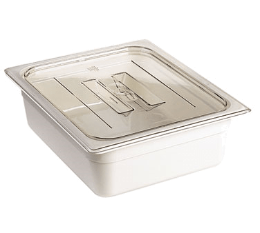 Cambro Food Pans Each / Polycarbonate / Clear Cambro 30CWCH135 1/3 Size Clear Polycarbonate Camwear Food Pan Flat Lid w/ Handles