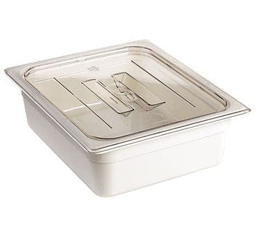 Cambro Food Pans Each / Polycarbonate / Clear Cambro 40CWCH135 1/4 Size Clear Polycarbonate Camwear Food Pan Lid w/ Handles
