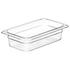 Cambro Food Pans Each / Polycarbonate / Clear Cambro 42CW135 Camwear Food Pan, 1.8 qt. capacity, 2-1/2" deep, 1/4 size, polycarbonate
