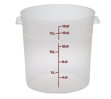 Cambro Food Service Supplies Each Cambro RFS18PP190 Round Food Storage Container - 18 qt, Translucent Polypropylene | Denson CFE