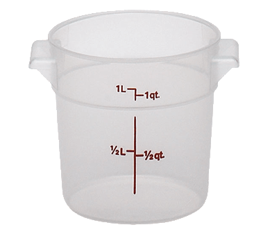 Cambro Food Service Supplies Each Cambro RFS1PP190 Round Food Storage Container - 1 qt, Translucent Polypropylene | Denson CFE