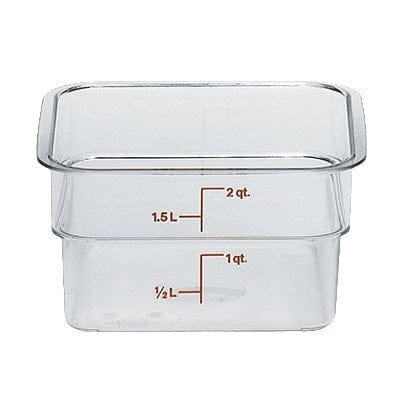 Cambro Food Storage Container Each / Clear Cambro 2SFSCW135 Clear CamSquare 2 Quart Camwear Square Food Storage Container