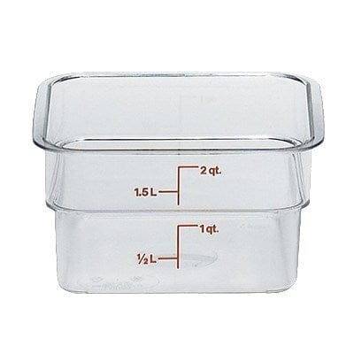 Cambro Food Storage Container Each / Clear Cambro 2SFSCW135 Clear CamSquare 2 Quart Camwear Square Food Storage Container | Polycarbonate | Denson CFE