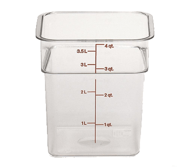 Cambro Food Storage Container Each / Clear Cambro 4SFSCW135 4 qt CamSquare Food Container - Plastic, Clear