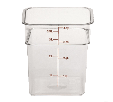 Cambro Food Storage Container Each / Clear Cambro 4SFSCW135 CamSquare Food Container - 4 qt, Clear Polycarbonate | Denson CFE