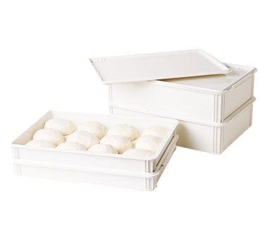 Cambro Food Storage Container Each / White Cambro DB18263P148 3" Deep White Polypropylene Pizza Dough Proofing Box - 18" x 26" | Denson CFE