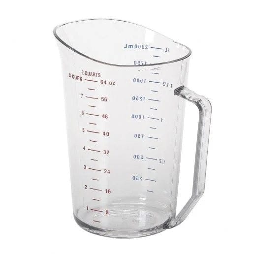 Cambro Kitchen Tools Each / Polycarbonate / Clear Cambro 200MCCW135 Clear Camwear 2 Quart Polycarbonate Liquid Measuring Cup