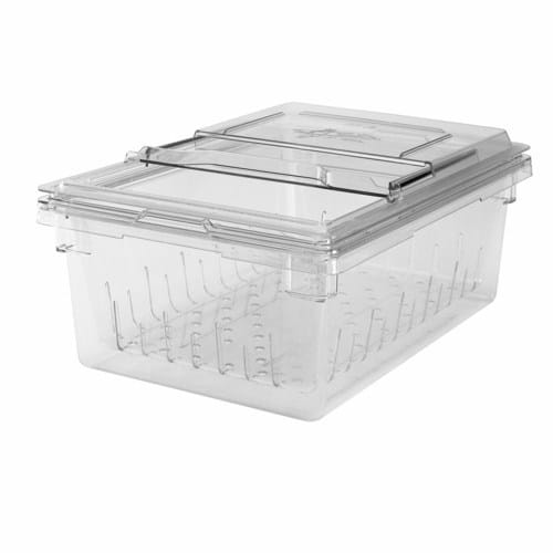 Cambro Kitchen Tools Kit Cambro 18268CLRKIT135 18" x 26" Clear Polycarbonate Colander Kit with Sliding Lid | Denson CFE