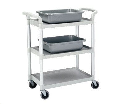 Cambro Sanitation & Janitorial Each / Black Cambro BC331KD110 Black Three Shelf All Purpose Service Utility Cart | Denson CFE