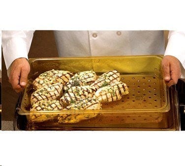 Cambro Smallwares Each / Amber Cambro 23CLRHP150 H-Pan Colander, 3 inch Deep | Denson CFE